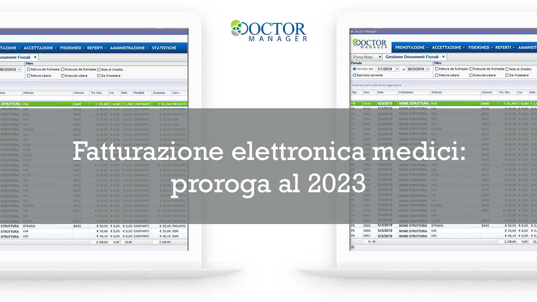 Fatturazione elettronica medici: proroga al 2023